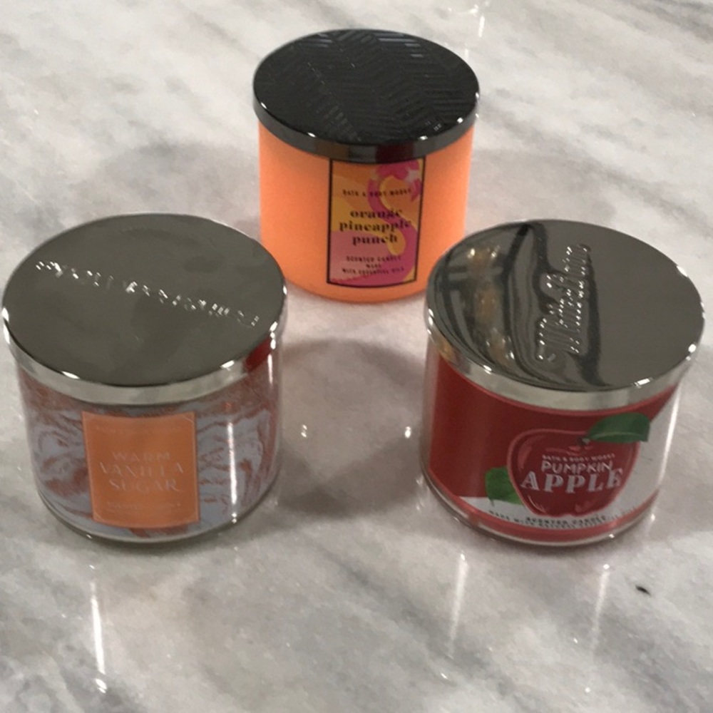 Bath and Body and White Barn Candles